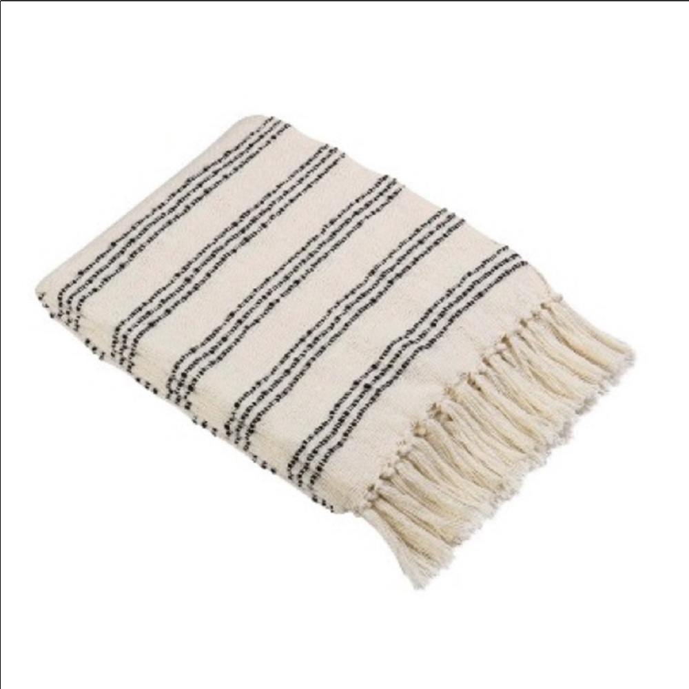 Threshold White/Black Throw Blanket